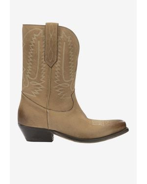 Golden Goose Wish Star Cowboy Boots - Natural