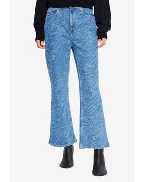 Ganni Marbled Flared Jeans - Blue