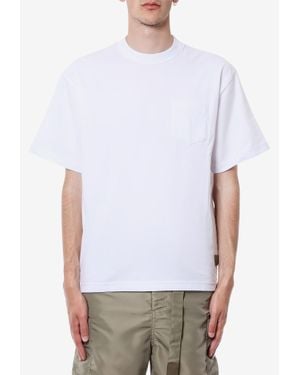 Sacai Side-Zip Crewneck T-Shirt - White