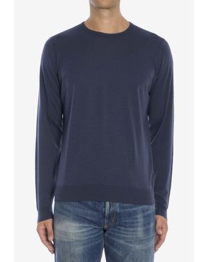 John Smedley Lundy Crewneck Sweater - Blue
