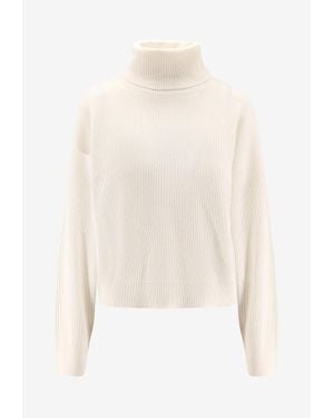 Brunello Cucinelli Wool And Silk Turtleneck Sweater - White
