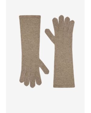 Max Mara Jock Ribbed Embroidered Gloves - White