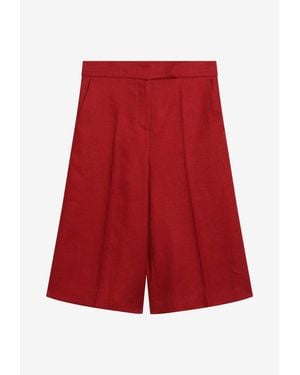 Max Mara Kaki Linen Bermuda Shorts - Red