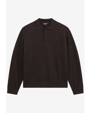 Loro Piana Gokarna Wool-Blend Polo Sweater - Black