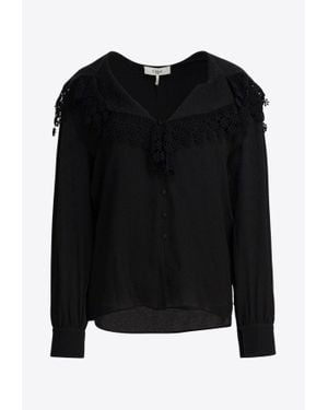 Chloé Lace-Trim Long-Sleeved Blouse - Black