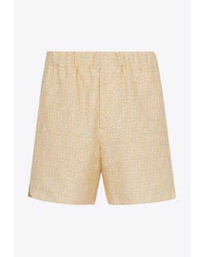 Fendi All-Over Ff-Jacquard Shorts - Natural