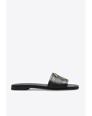 Moncler Bell Leather Flat Sandals - White