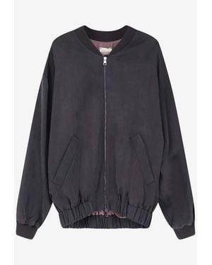 Alysi Zip-Up Bomber Jacket - Blue