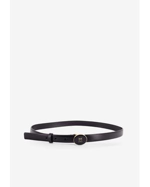 Pinko Love Birds Leather Belt - White