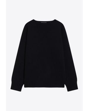 Chloé Logo Patch Wool Sweater - Black