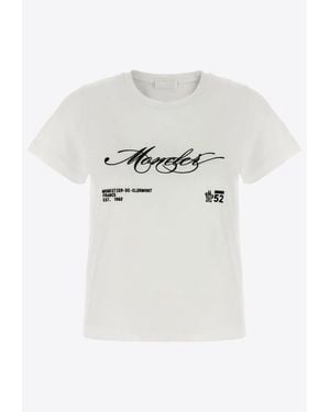 Moncler Embroidered Logo Crewneck T-Shirt - White