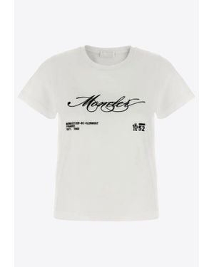 Moncler Embroidered Logo Crewneck T-Shirt - White