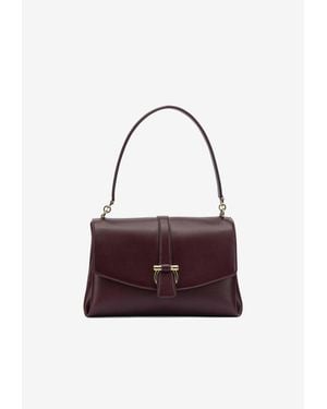 Ferragamo Small Calf Leather Hobo Bag - Purple