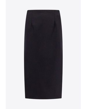 Valentino High-Slit Midi Skirt - Black