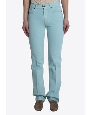 Chloé Logo Straight-Leg Jeans - Blue