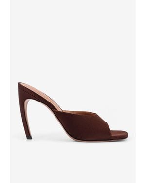 The Attico Betta 95 Satin Mules - Brown