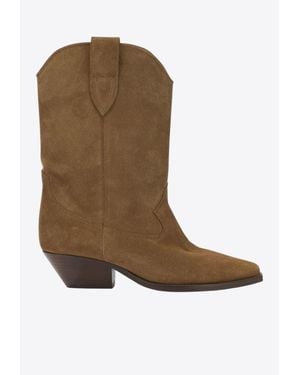 Isabel Marant Duerto Suede Cowboy Boots - Brown