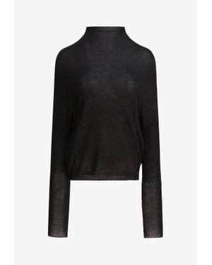 Rick Owens High-Neck Wool Jumper - Black