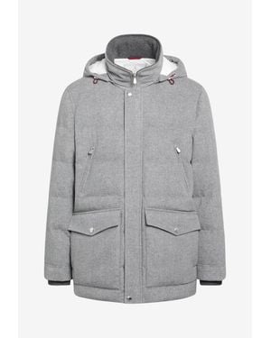 Brunello Cucinelli Classic Belted Parka - Grey