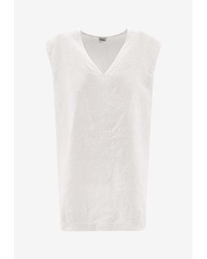 Aspesi V-Neck Sleeveless Top - White