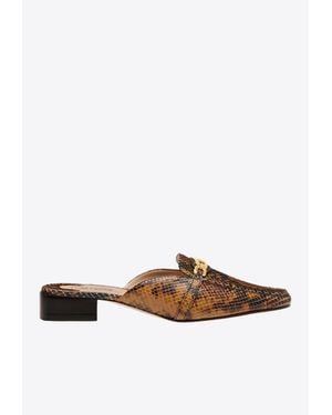 Tom Ford Whitney Python-Effect Slippers - White