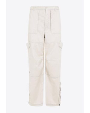 Acne Studios Logo-Patch Vintage-Effect Cargo Pants - White