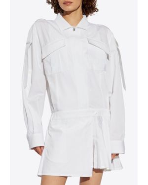 Off-White c/o Virgil Abloh Savana Poplin Mini Shirt Dress - White