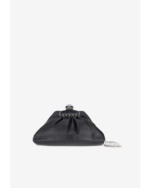 Marc Jacobs Small Glam Leather Clutch - White