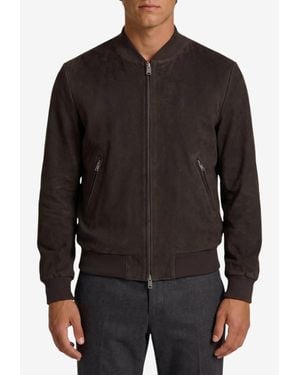 Arma Didier Suede Bomber Jacket - Black