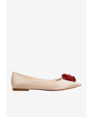 Roger Vivier Rose Vivier Satin Ballet Flats - Pink