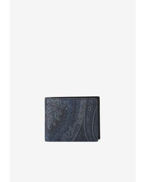 Etro Paisley Jacquard Bi-Fold Wallet - Blue
