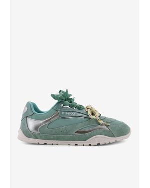Pinko Leather Low-Top Sneakers - Green