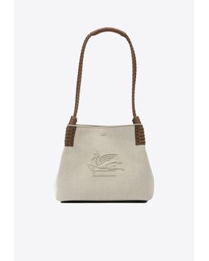 Etro Small Libra Canvas Shoulder Bag - Natural
