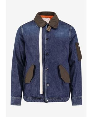 Sacai Denim Buttoned Jacket - Blue
