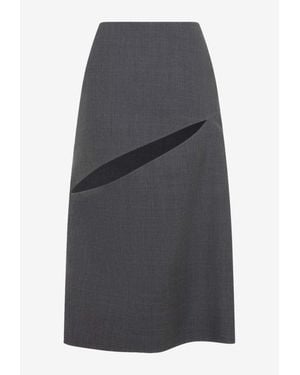 Jil Sander Slash Midi Pencil Skirt - Grey