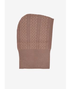 Max Mara Romana Cable Knit Balaclava - Brown