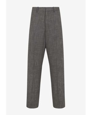 Phoebe Philo Drop Checkered Tailored Pants - Gray