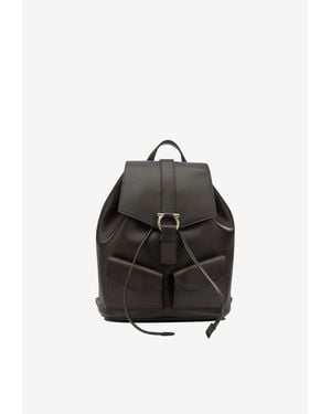 Ferragamo Gancini Calf Leather Backpack - Black