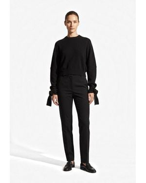 Jacquemus Fiocco Knotted-Sleeve Cropped Sweater - Black