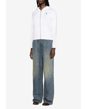 Ralph Lauren Pony Embroidered Zip-Up Sweatshirt - Blue