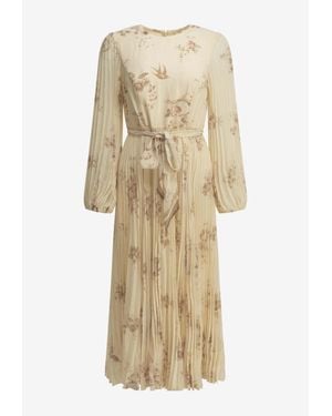 Zimmermann Sunray Floral Midi Dress - Natural
