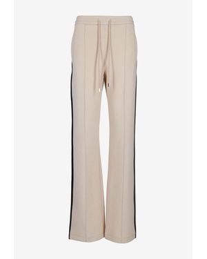Max Mara Vento Side-Stripe Track Pants - Natural