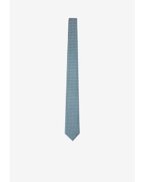 Brioni Silk Tie With Geometric-Pattern - White