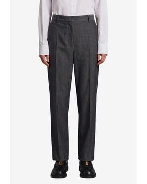 Balenciaga Straight-Leg Tailored Pants - Grey