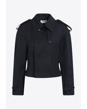 McQueen Double-Breasted Wool Coat - Blue
