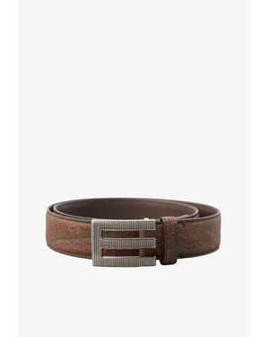 Etro Paisley Jacquard Monogram Belt - Brown