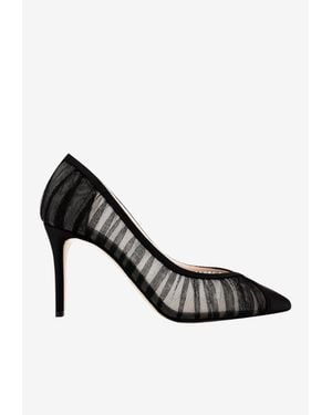 Andrea Wazen Nora 85 Tulle Pumps - Black