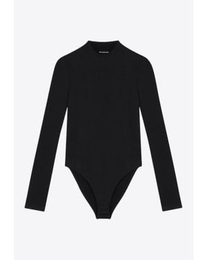Balenciaga Long-Sleeved Crewneck Bodysuit - Black