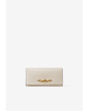 Jimmy Choo Martina Lizard Print Leather Wallet - White
