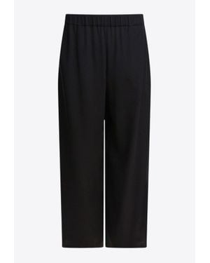 Max Mara Bonn Crêpe De Chine Wide-Leg Pants - Black